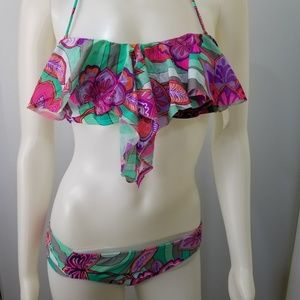 Raisins Women Swimsuit 2Pc Bandeau Size M